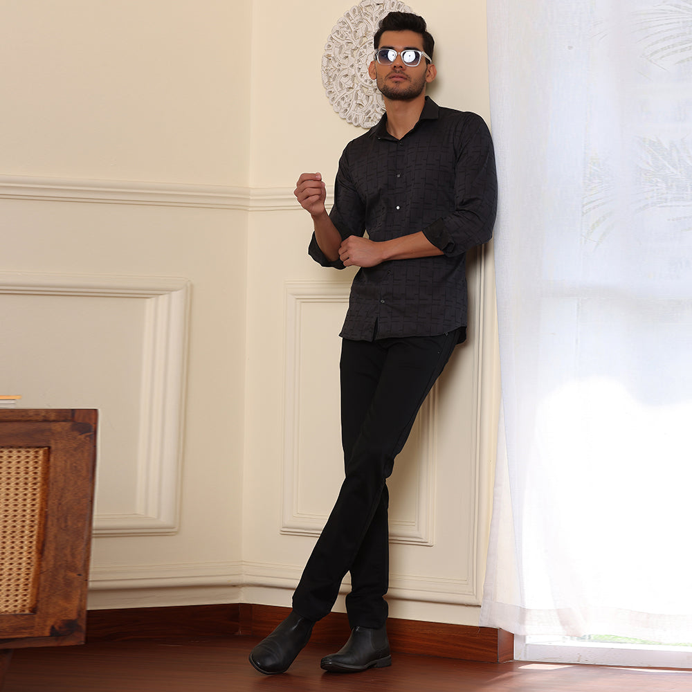 black shirt for men printed