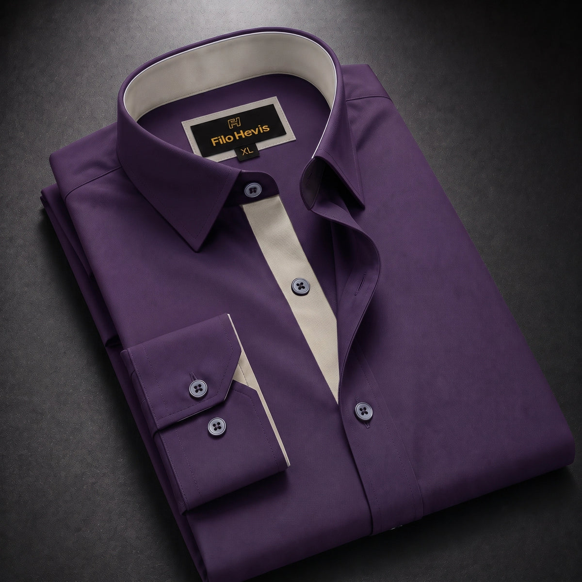 Formal Shirt for Men with Contrast Collar & Cuff | Purple