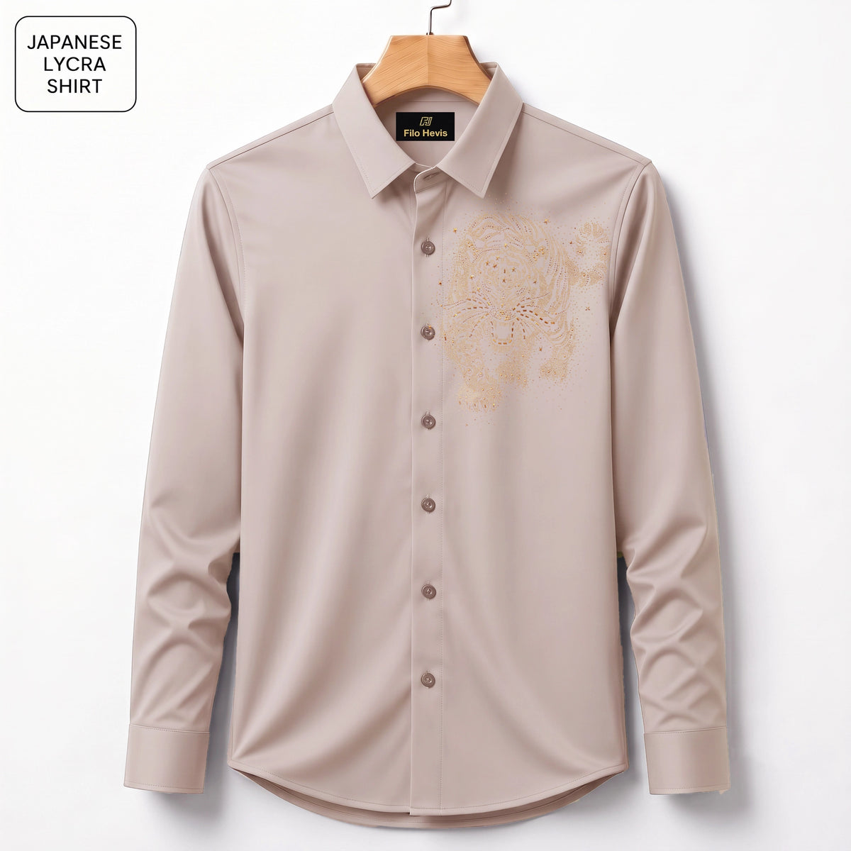 Tiger Embroidery Party Shirts | Club Wear | Olive