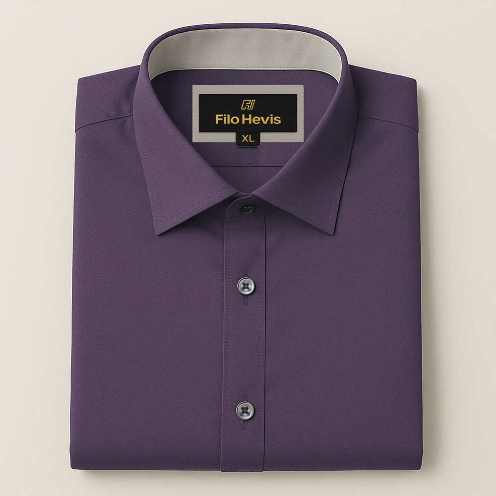 Formal Shirt for Men with Contrast Collar & Cuff | Purple