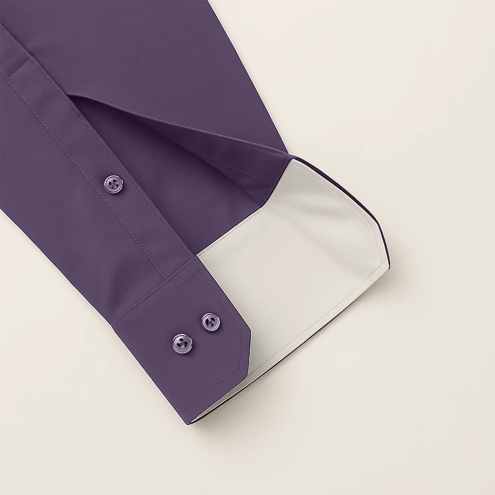Formal Shirt for Men with Contrast Collar & Cuff | Purple