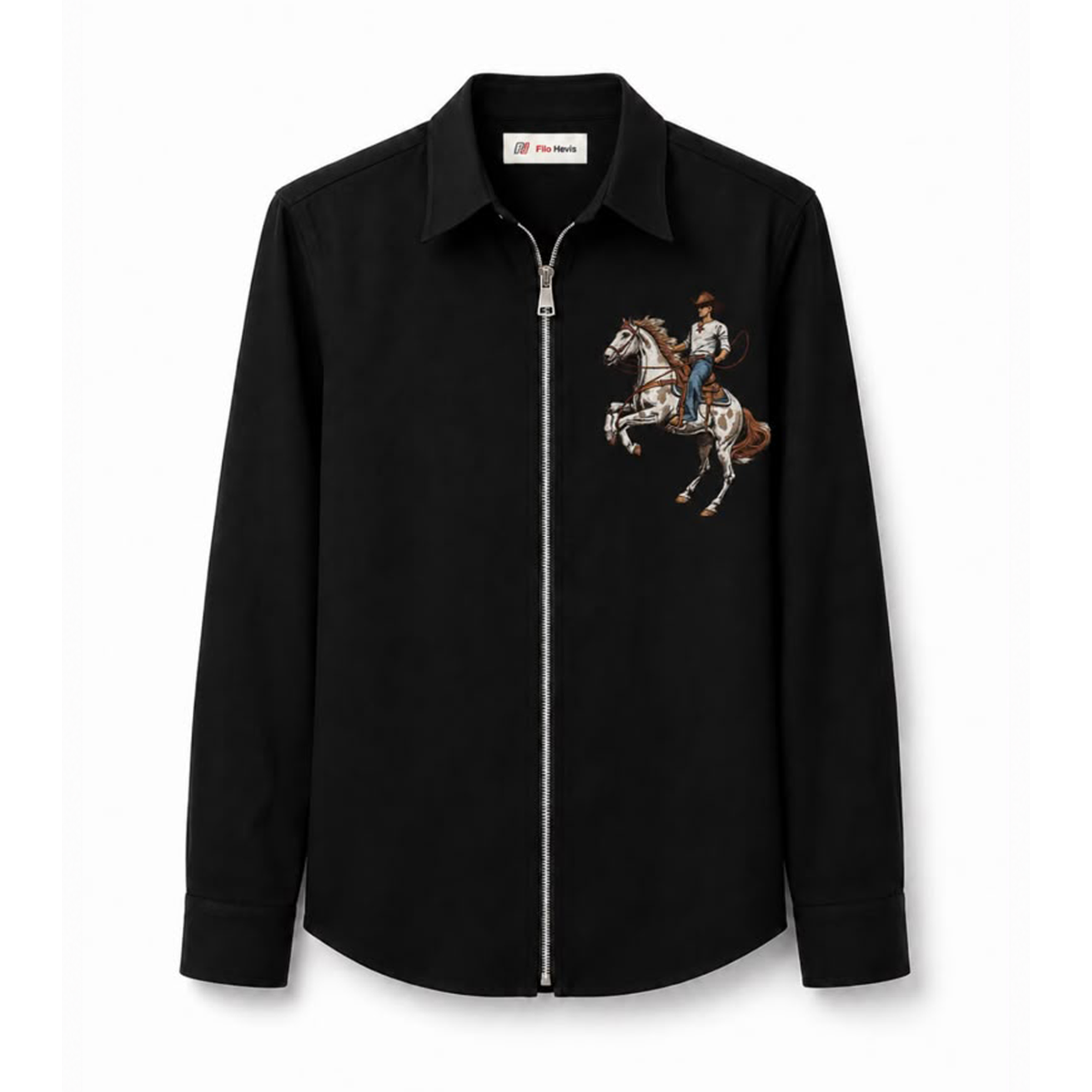 Rodeo Cowboy Zip-Up Shirt — Hand-Painted Japanese Lycra My Store