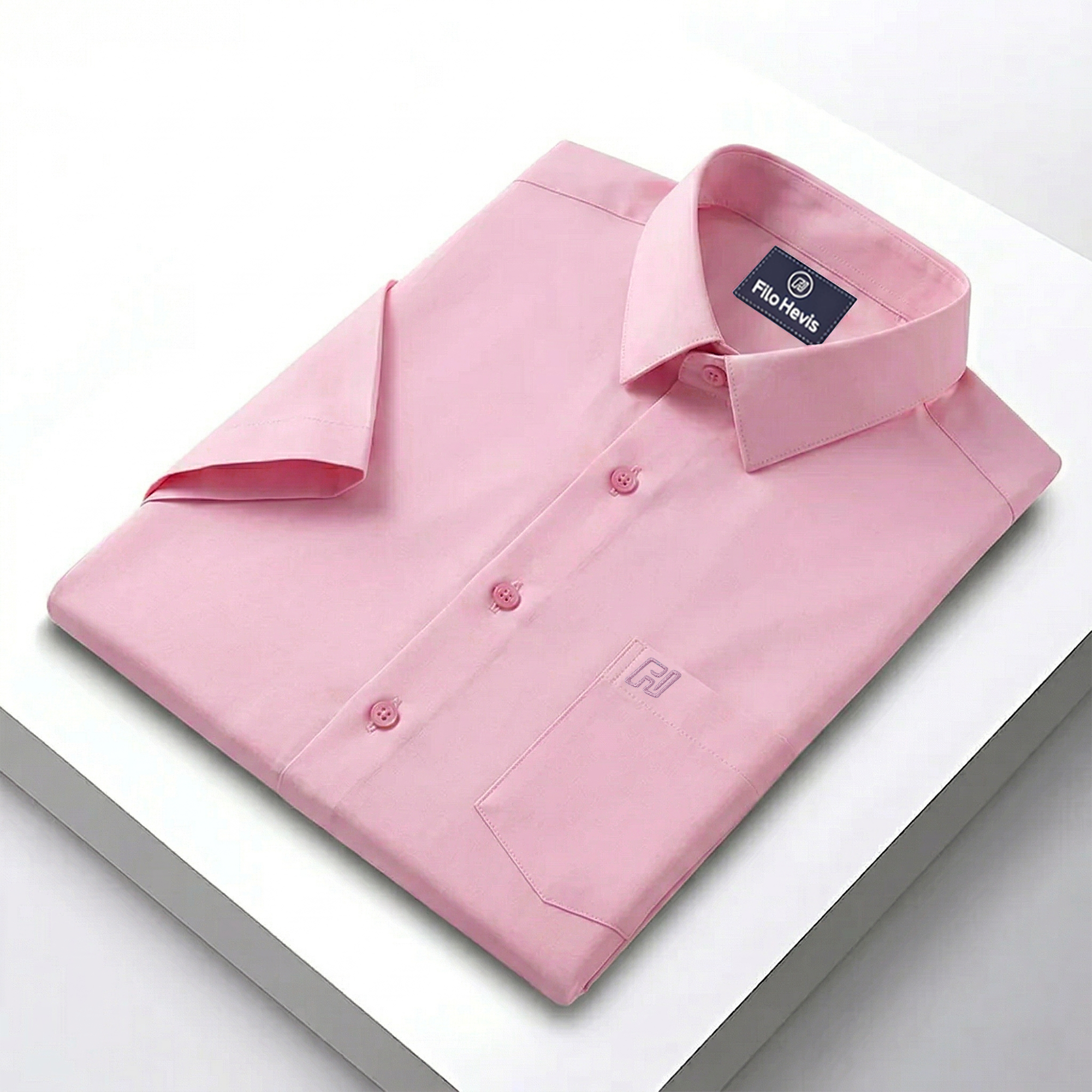 Men's Formal Half Sleeve Shirt-Pink