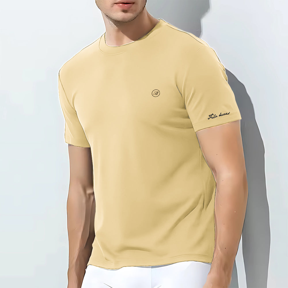 Men's Cotton Round Neck t-shirt Beige