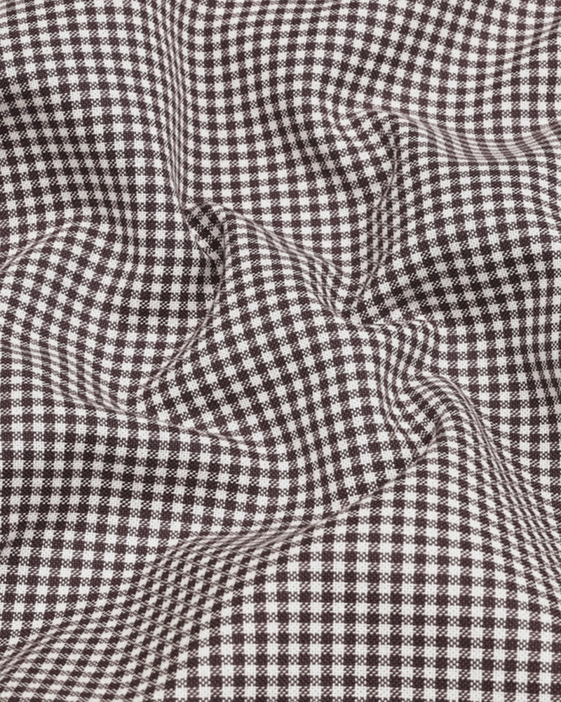 Oxford Cotton Check Shirt for Men |Slim fit | Brown