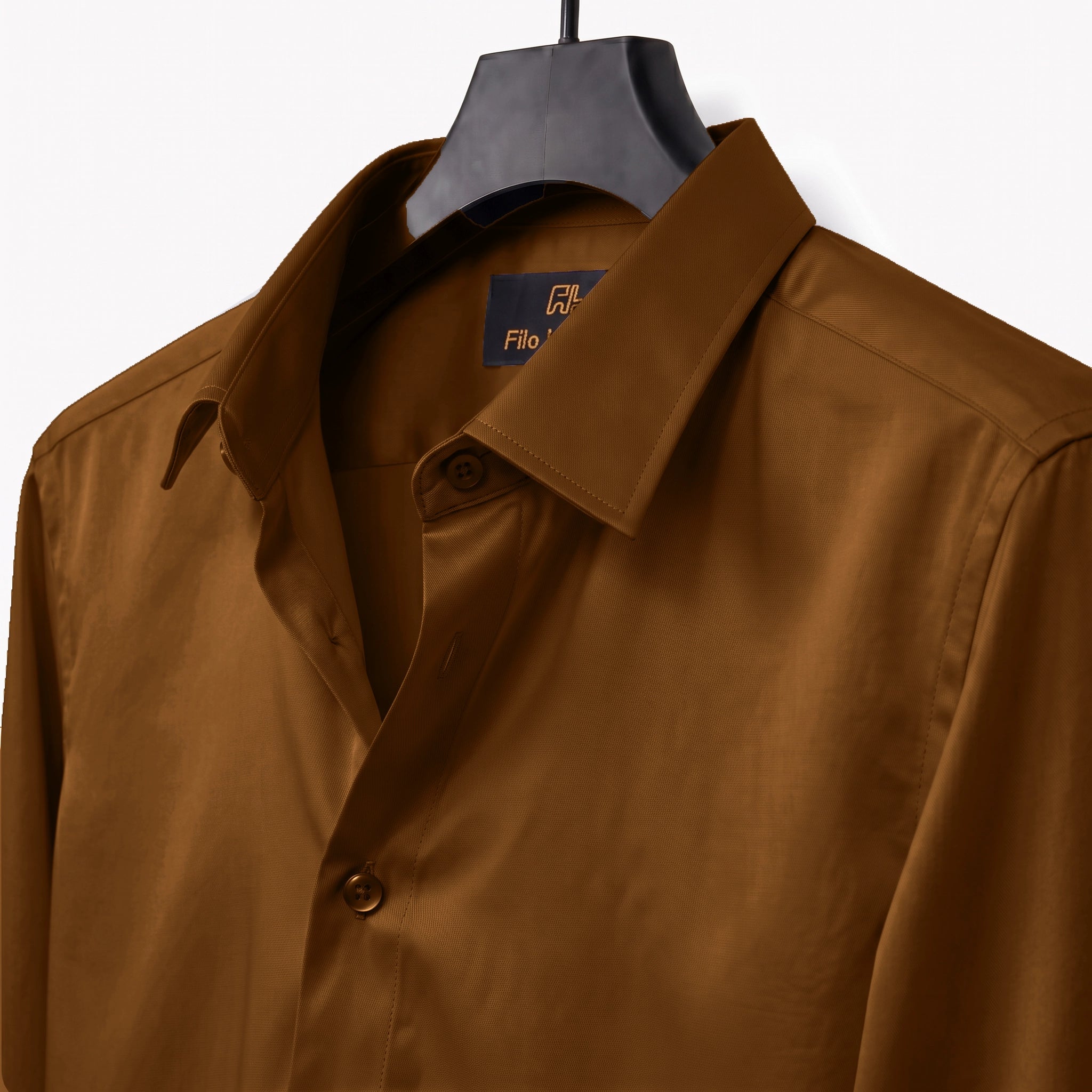 Anti Wrinkle Satin Lycra Formal Shirt (Imported Fabric)| Brown