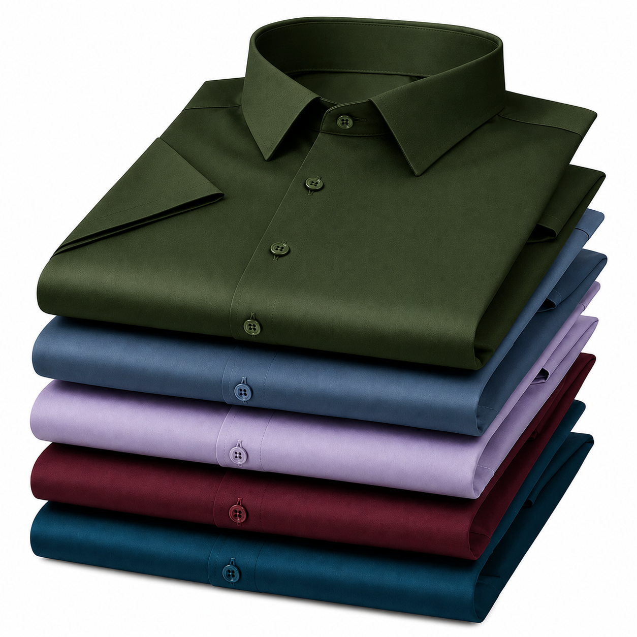 Men’s Satin Half Sleeve Formal Shirt – Premium Soft & Shiny Finish-Olive Green