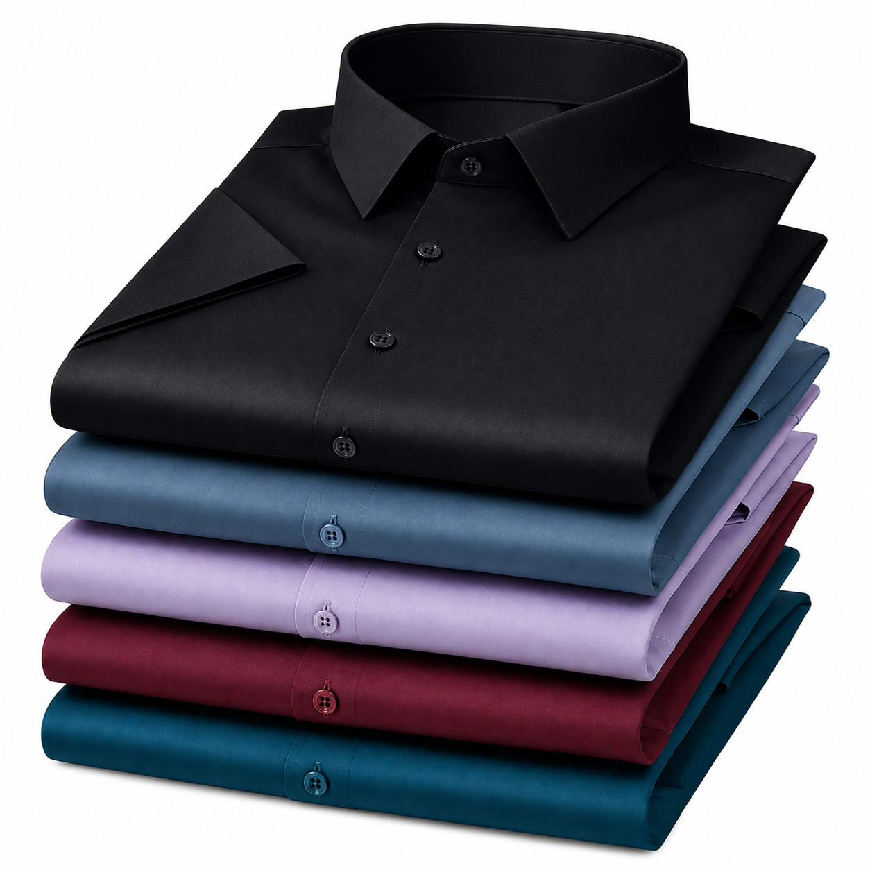Men’s Satin Half Sleeve Formal Shirt – Premium Soft & Shiny Finish-Black
