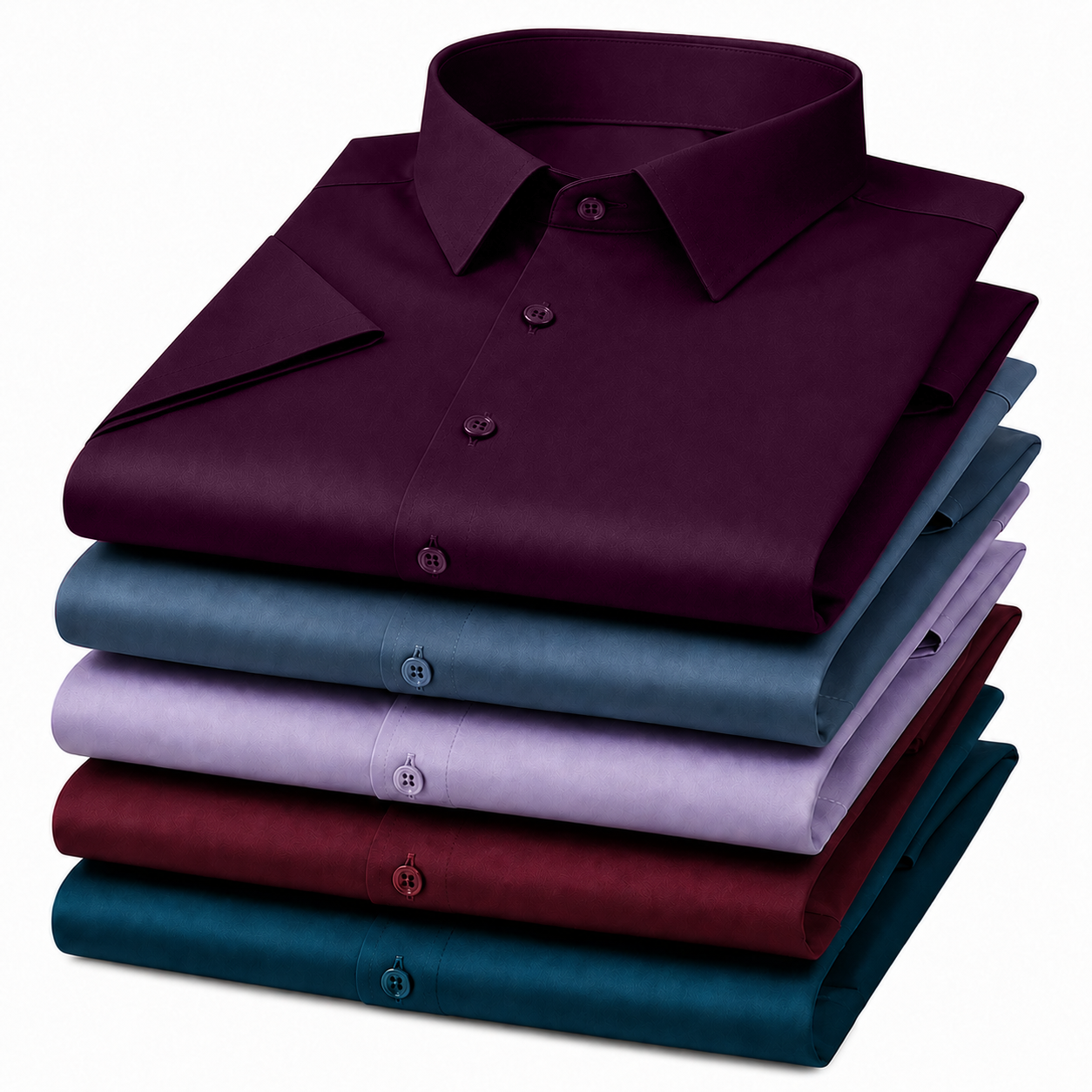 Men’s Satin Half Sleeve Formal Shirt – Premium Soft & Shiny Finish-Wine