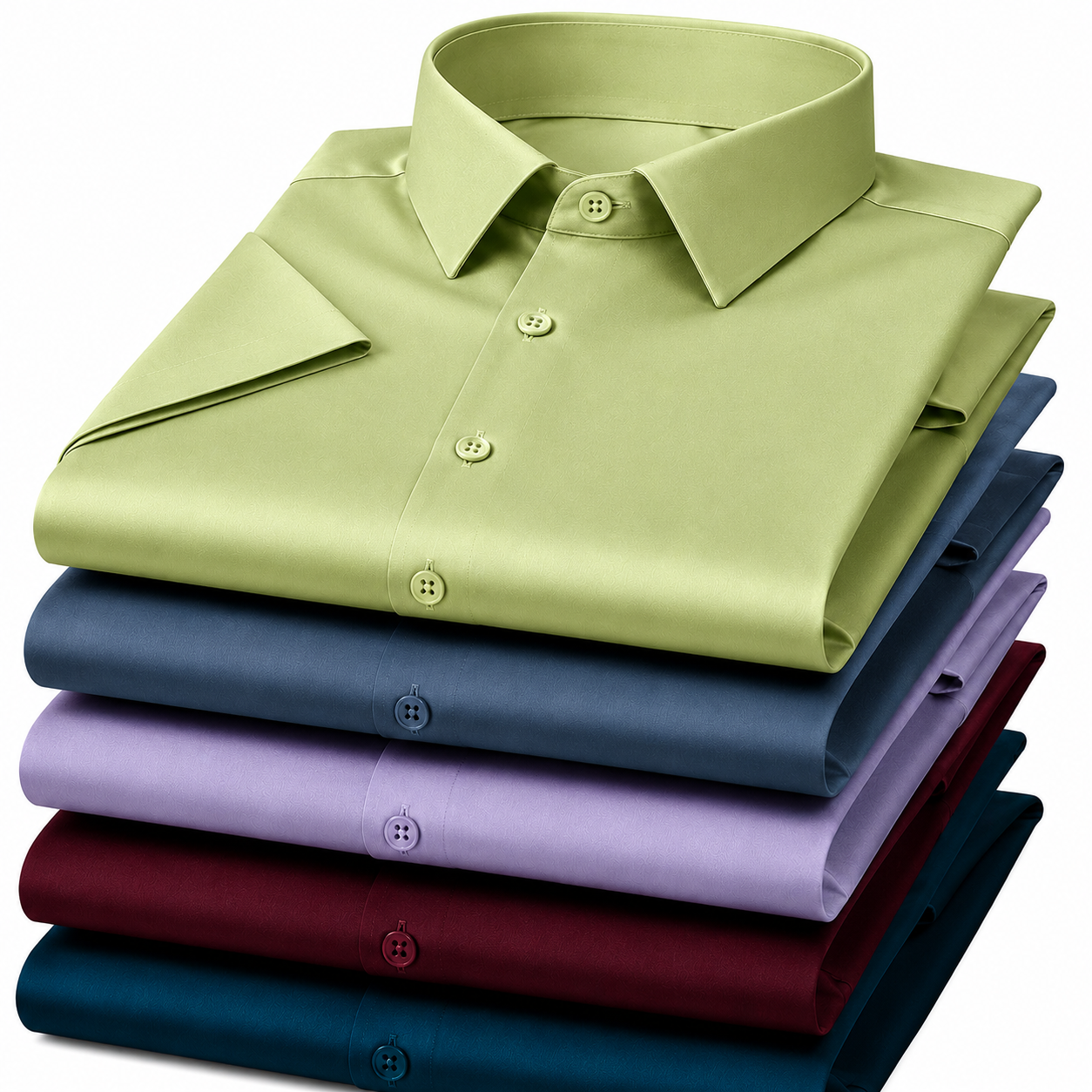 Men’s Satin Half Sleeve Formal Shirt – Premium Soft & Shiny Finish-Pista Green