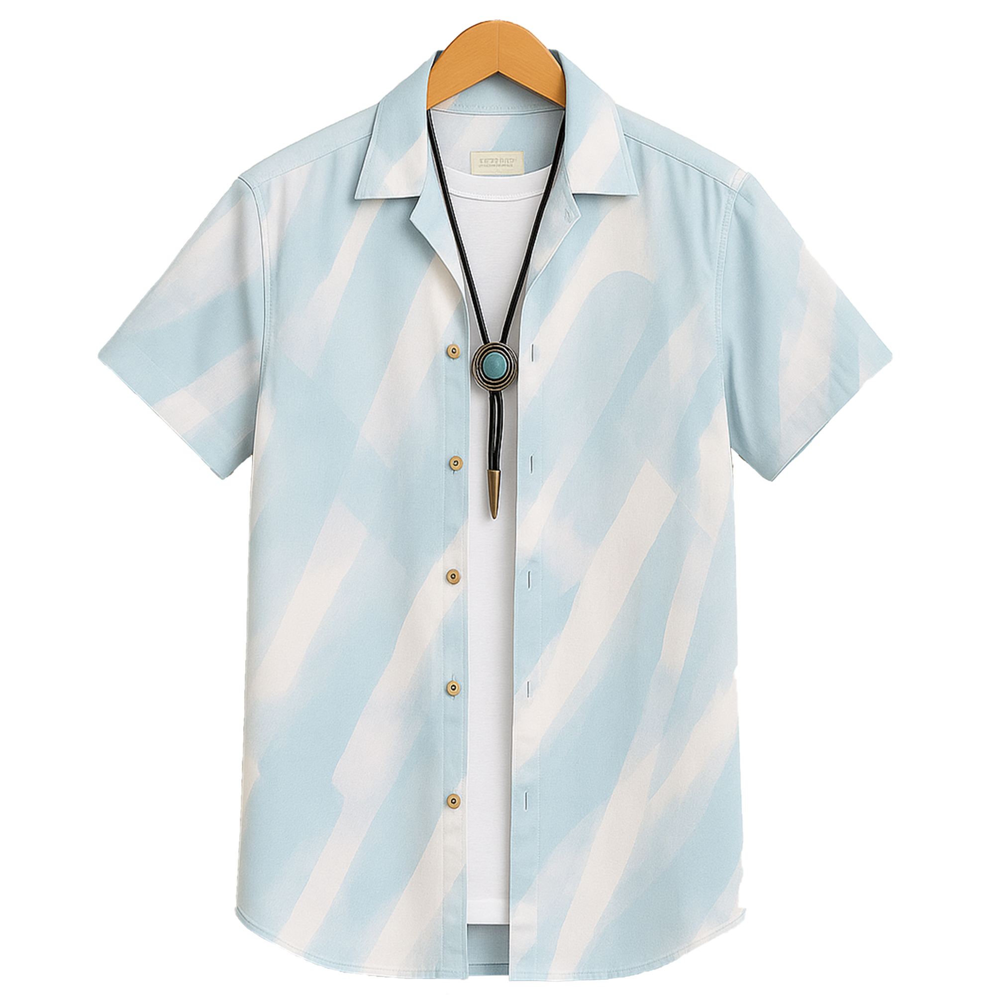 SEA GREEN HALF CASUAL PRINTED COTTON SHIRT REGULAR FIT FOR MEN
