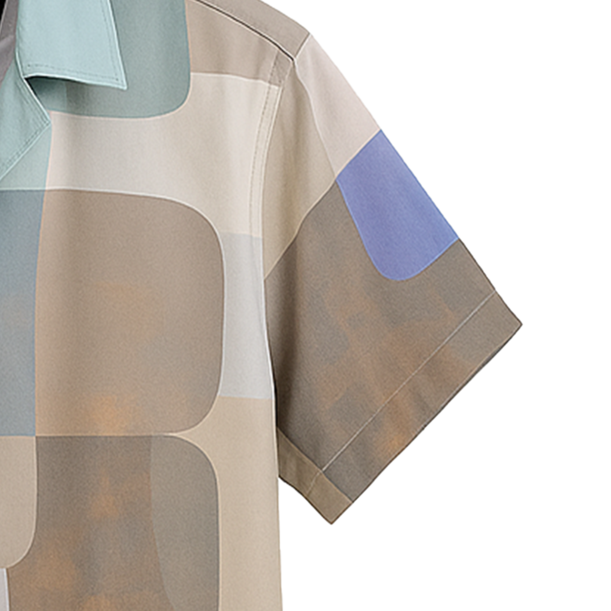 BLUE WHITE HALF CASUAL PRINTED COTTON SHIRT REGULAR FIT FOR MEN