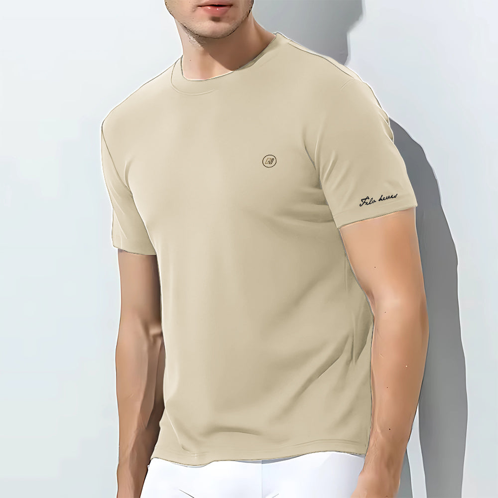 Men's Cotton Round Neck t-shirt Cream