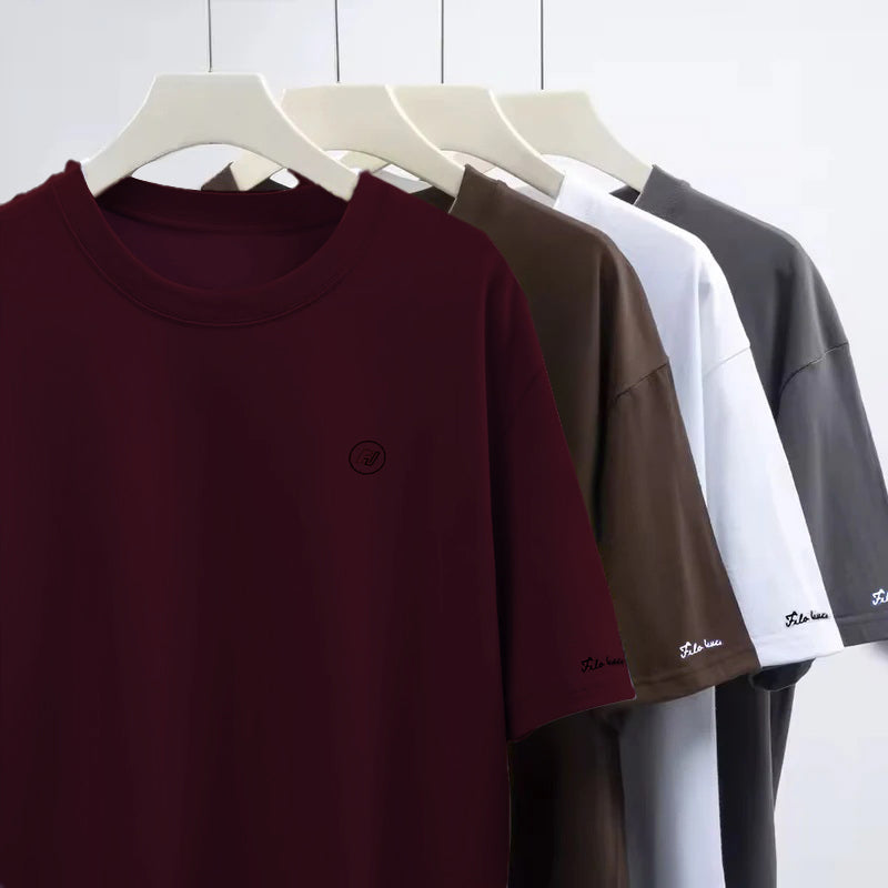 Men's Cotton Round Neck t-shirt Dark Maroon