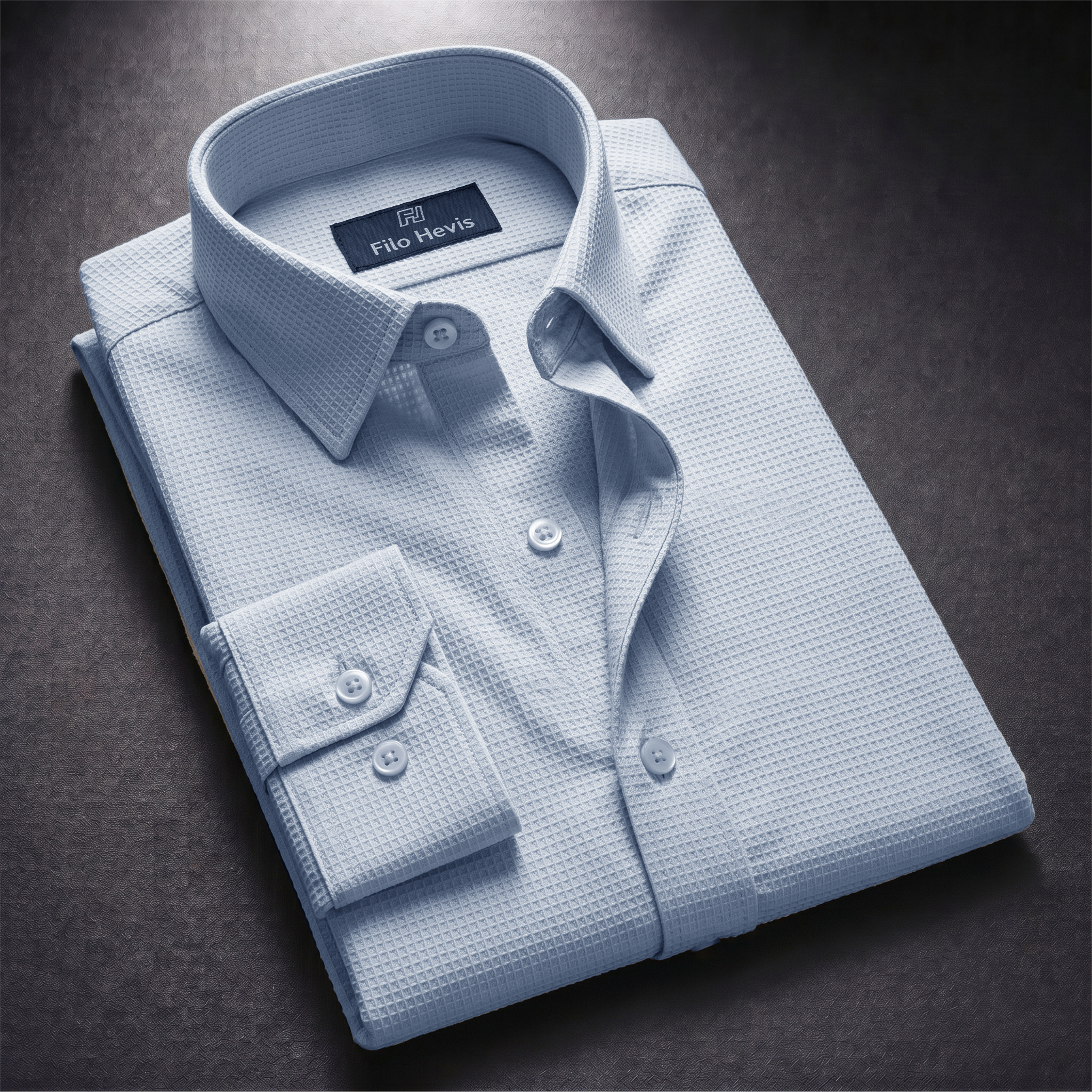 Men's Full Sleeve Self Textured Shirt | Light Grey
