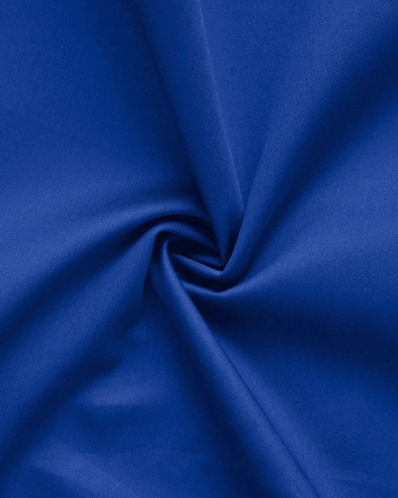 Platinum Cotton Satin Formal Shirt for Men - with Pocket | Royal Blue