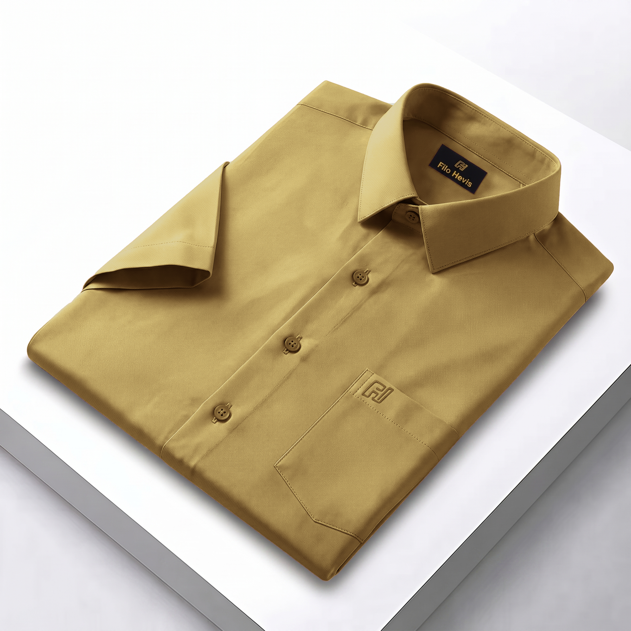 Men's Formal Half Sleeve Shirt-Khakhi