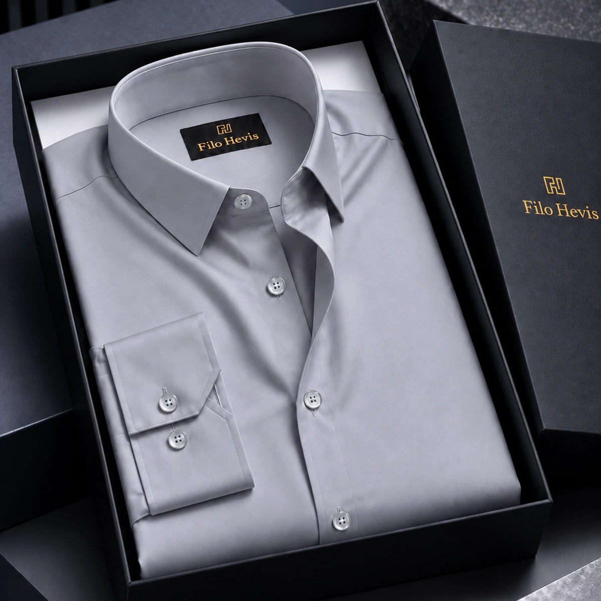 Anti Wrinkle Satin Lycra Formal Shirt (Imported Fabric)| Light Grey