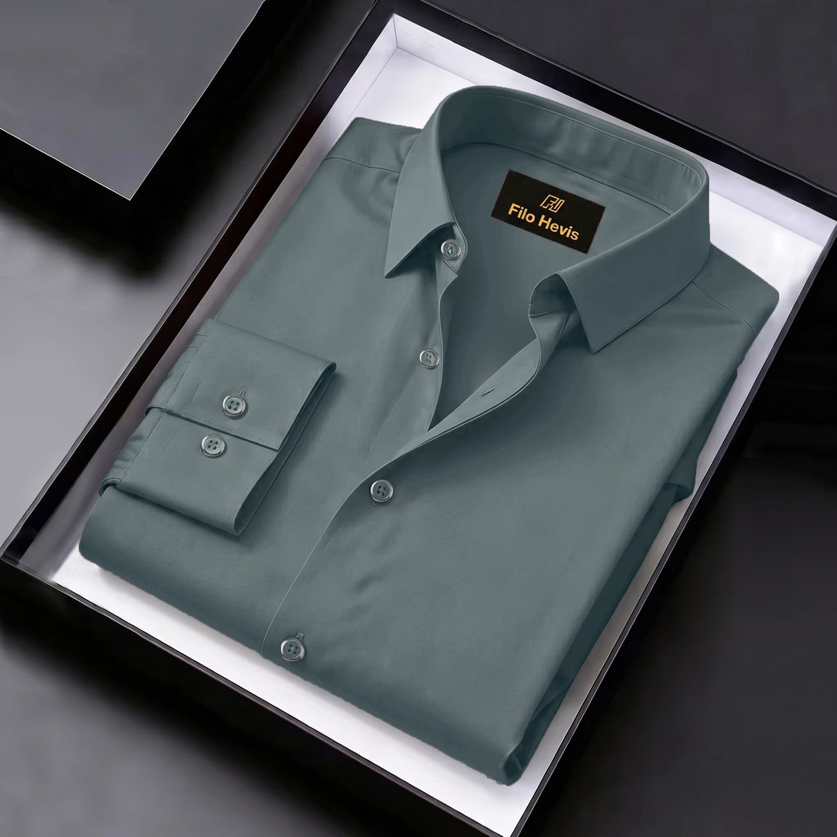 Choose options Anti Wrinkle Satin Lycra Formal Shirt (Imported Fabric)| Dark Grey