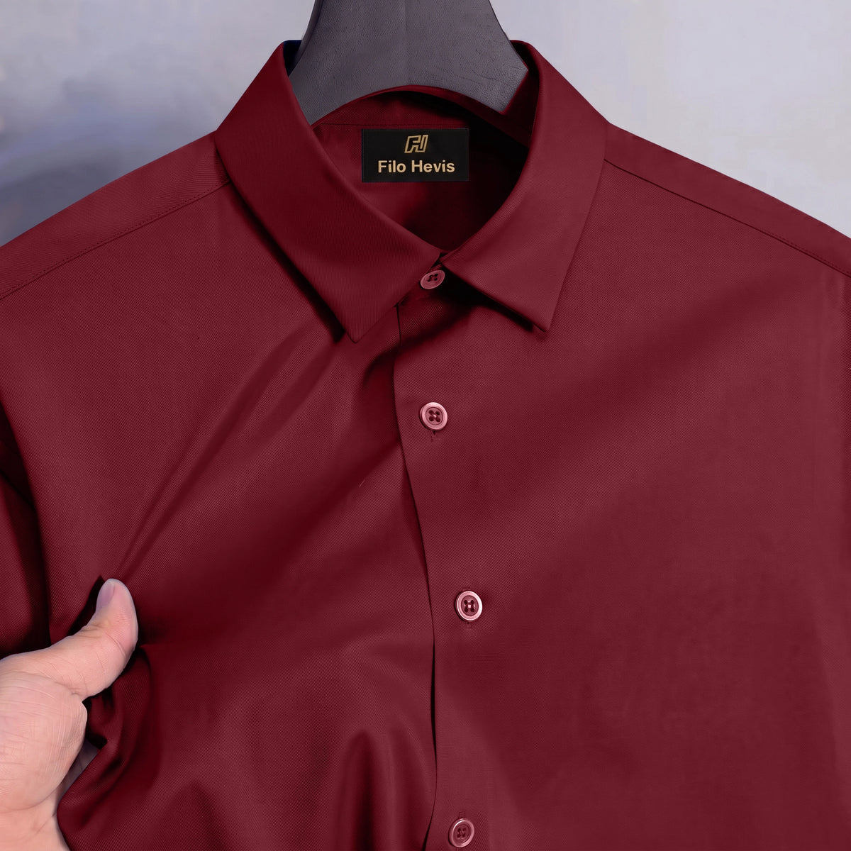 Choose options Anti Wrinkle Satin Lycra Formal Shirt (Imported Fabric)| Maroon