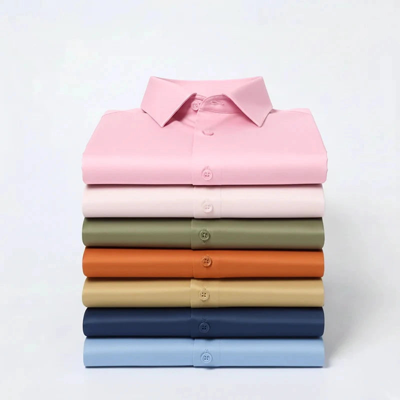 Anti Wrinkle Satin Lycra Formal Shirt (Imported Fabric)| Pink