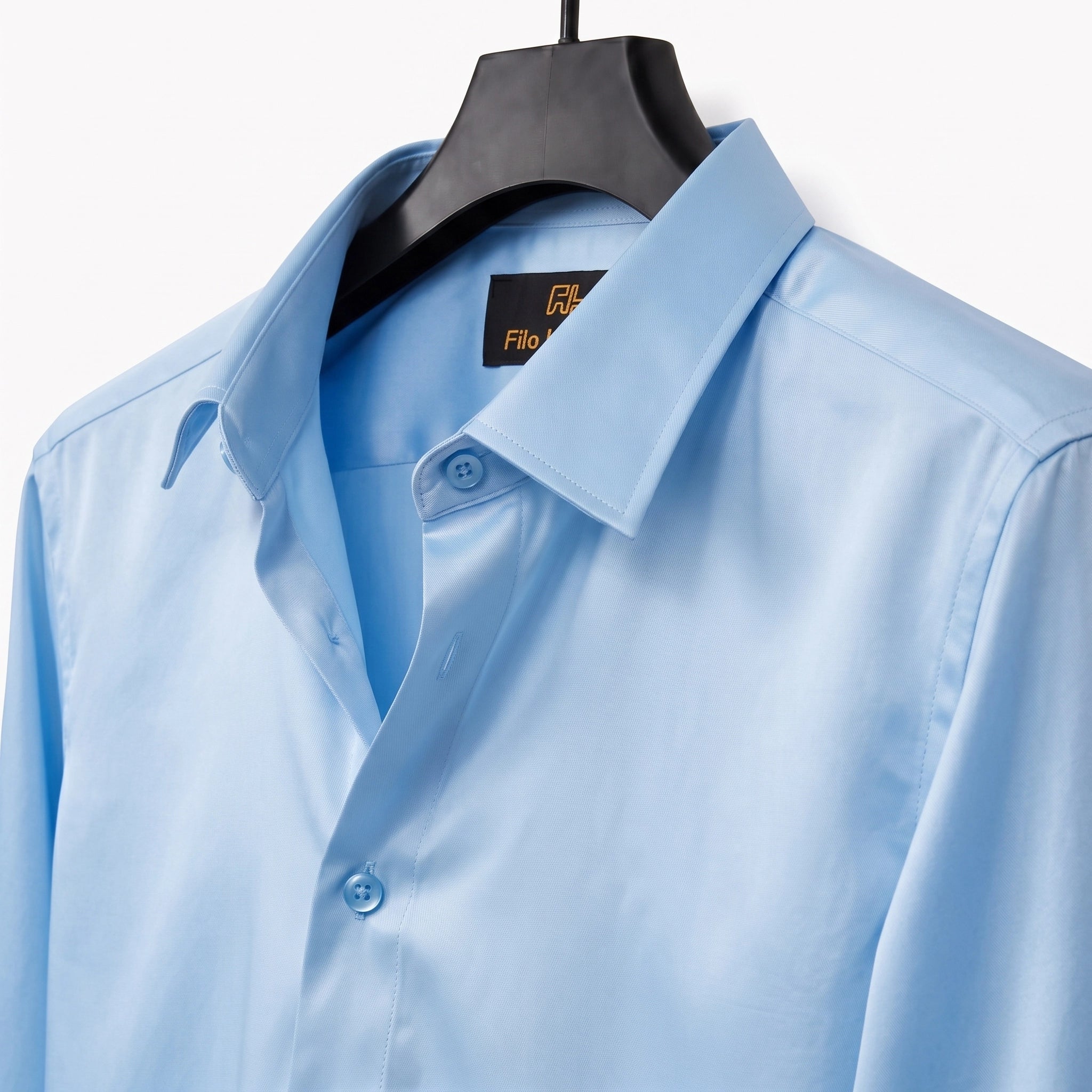 Anti Wrinkle Satin Lycra Formal Shirt (Imported Fabric)| Sky Blue
