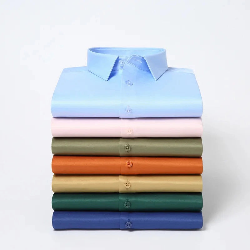 Anti Wrinkle Satin Lycra Formal Shirt (Imported Fabric)| Sky Blue