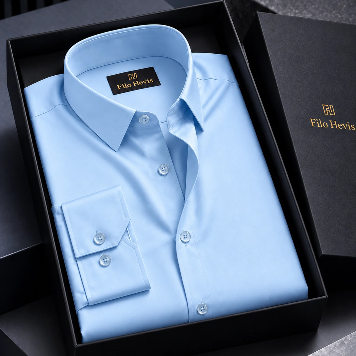 Anti Wrinkle Satin Lycra Formal Shirt (Imported Fabric)| Sky Blue