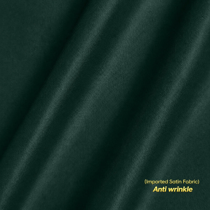 Anti Wrinkle Satin Lycra Formal Shirt (Imported Fabric)| Dark Green/Phthalo Green