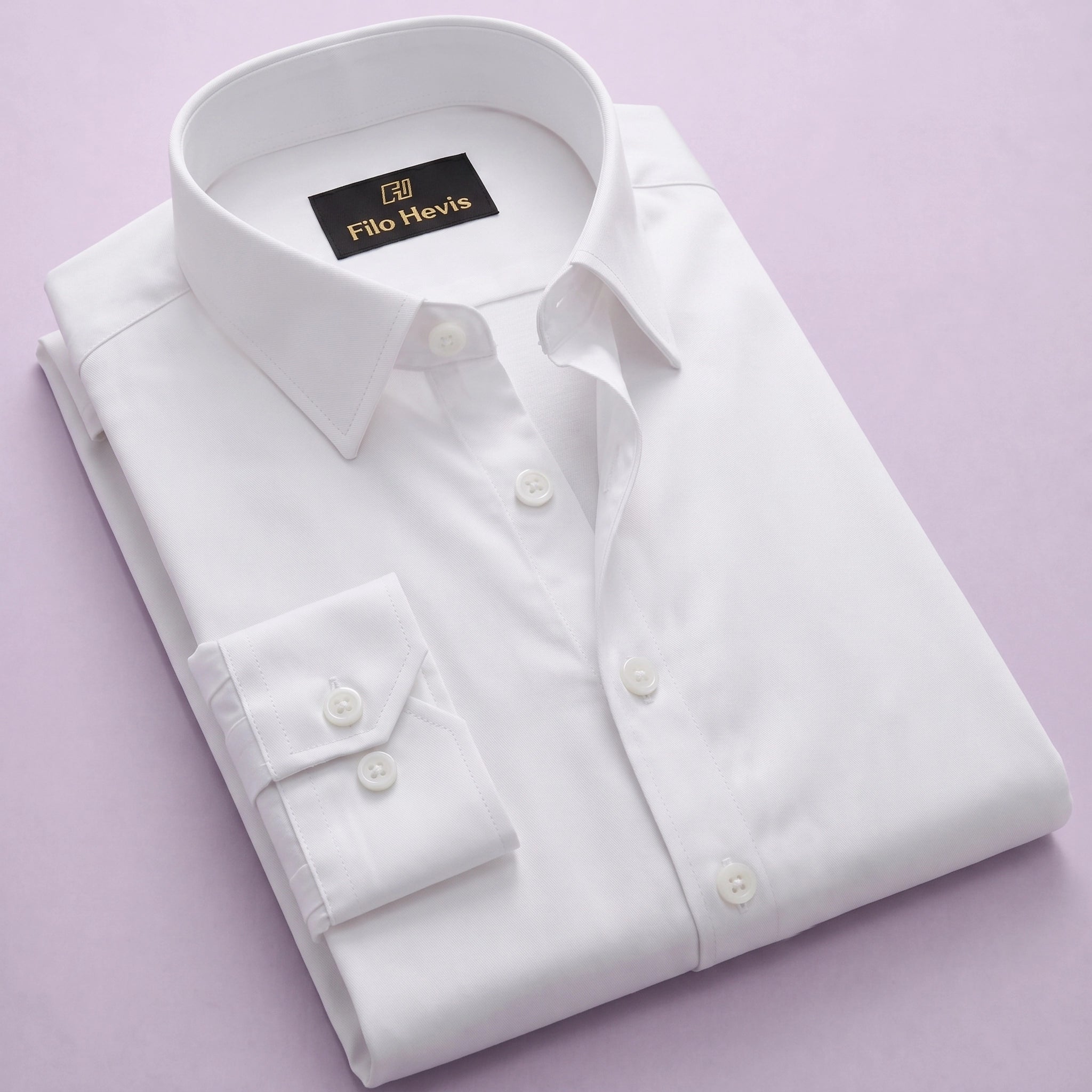 Anti Wrinkle Satin Lycra Formal Shirt (Imported Fabric)| White (With White Button)