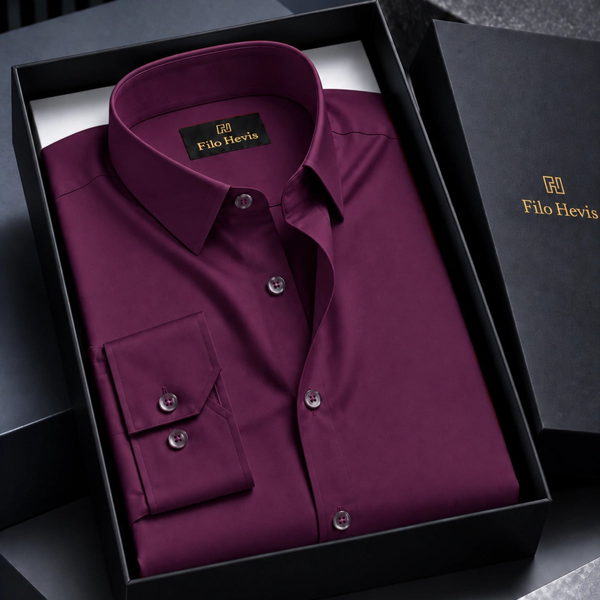 Anti Wrinkle Satin Lycra Formal Shirt (Imported Fabric)| Dark Maroon