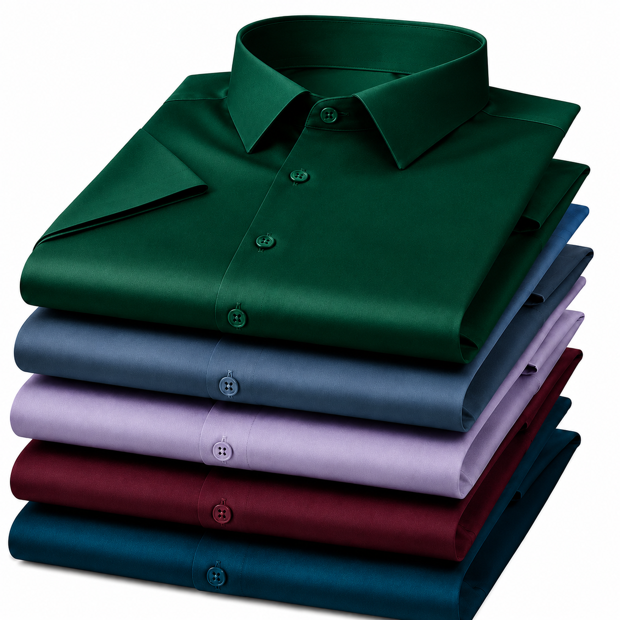 Men’s Satin Half Sleeve Formal Shirt – Premium Soft & Shiny Finish-Bottle Green