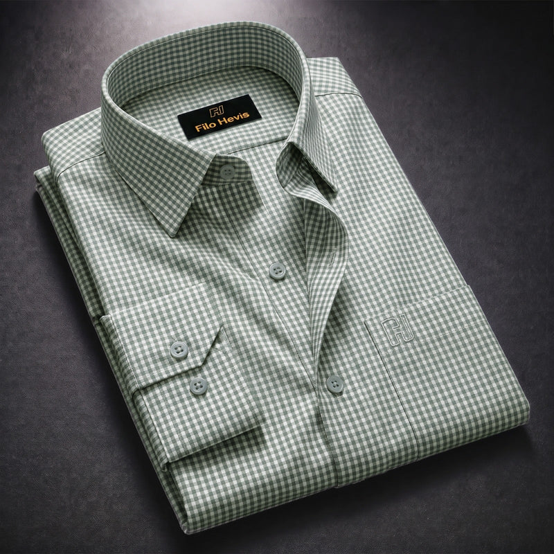 Cotton Check Shirt for Men |Slim fit | Grey