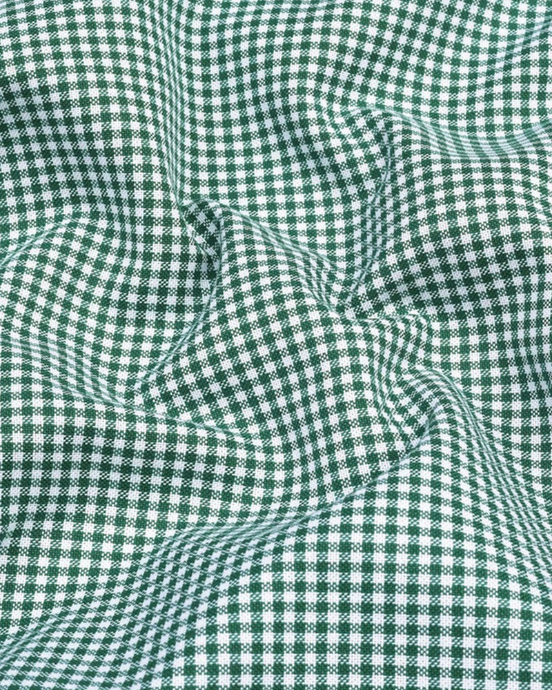 Oxford Cotton Check Shirt for Men |Slim fit | Dark Green