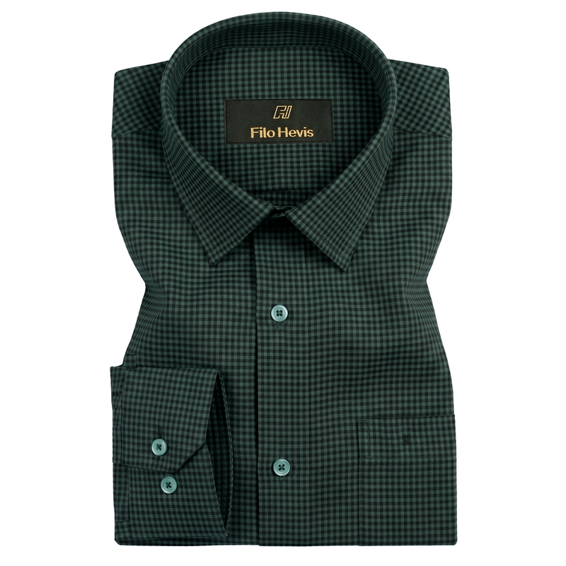 Cotton Check Shirt for Men |Slim fit | Green