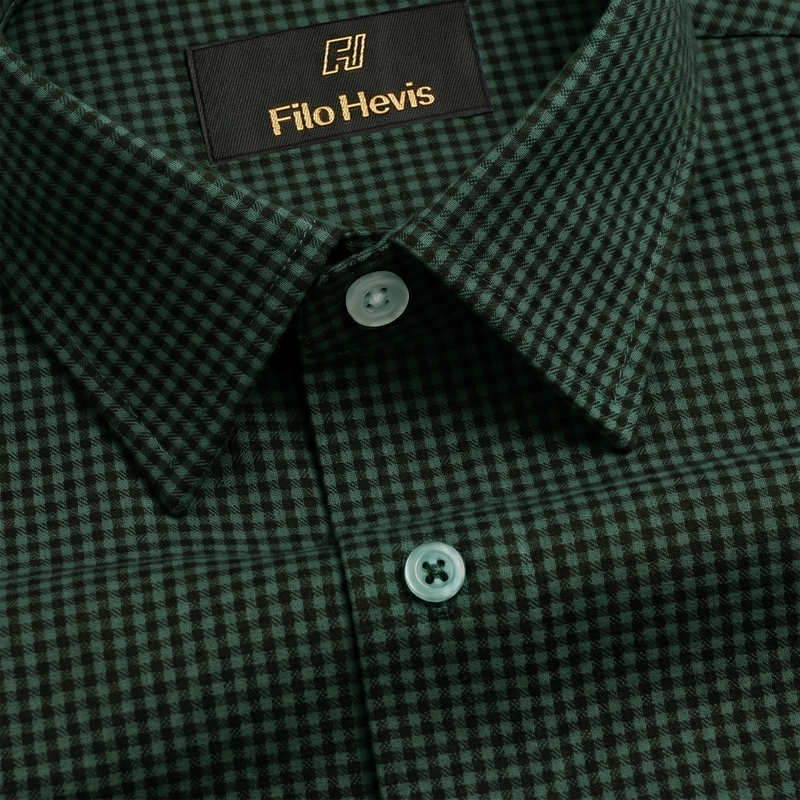 Cotton Check Shirt for Men |Slim fit | Green