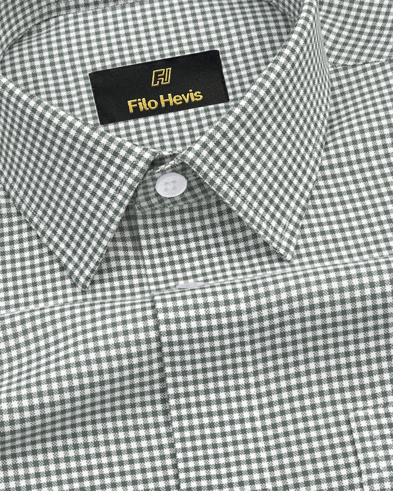Cotton Check Shirt for Men |Slim fit | Grey