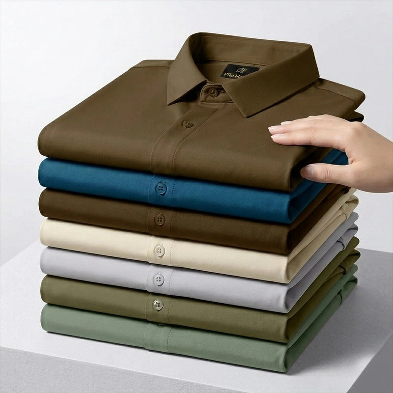 Japanese Lycra anti-wrinkle shirt | Party wear | Light Brown