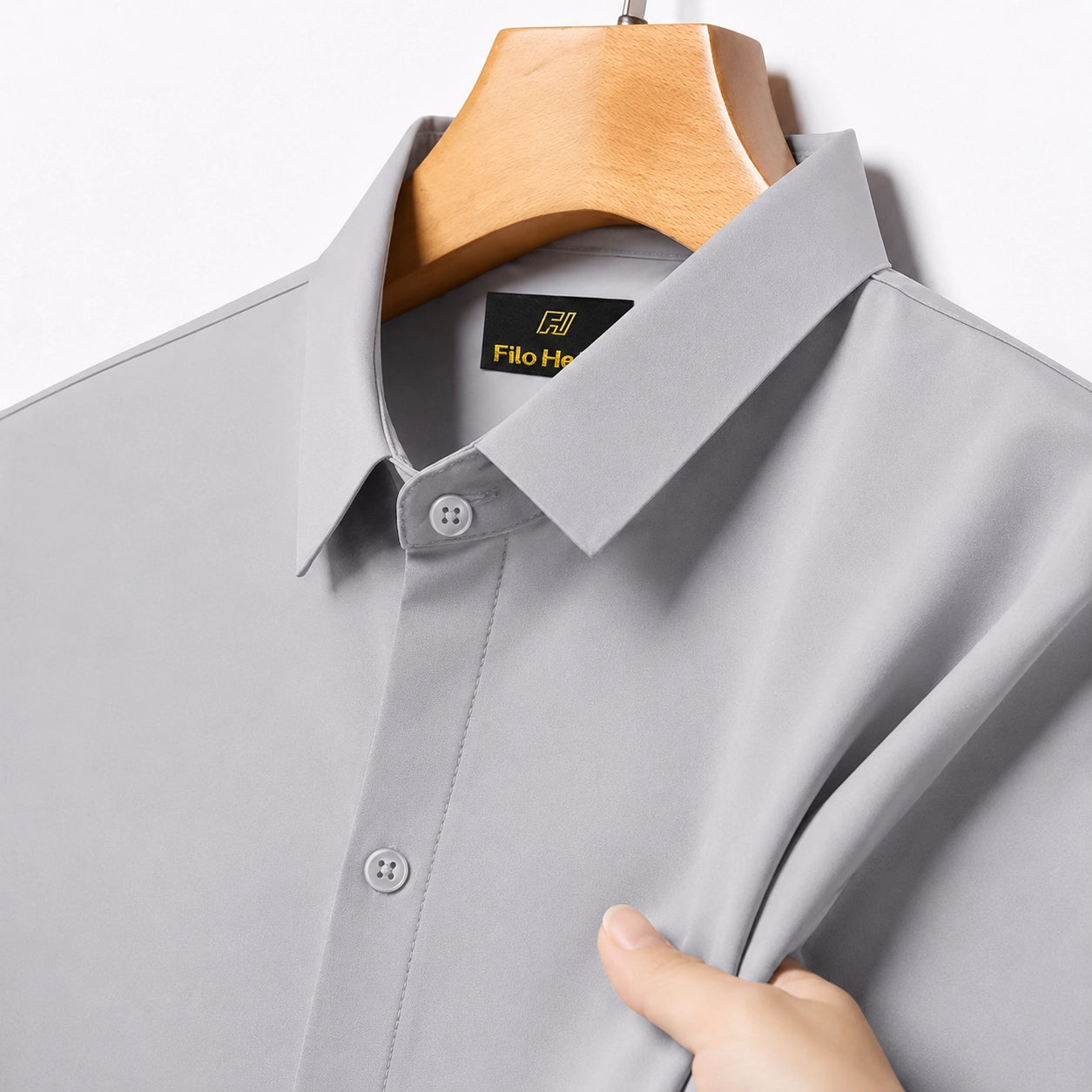 Japanese Lycra anti-wrinkle shirt | Party wear | Light Grey