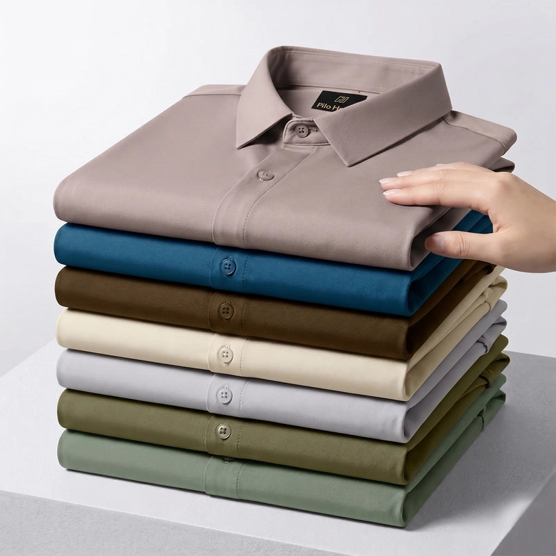 Japanese Lycra anti-wrinkle shirt | Party wear | Olive