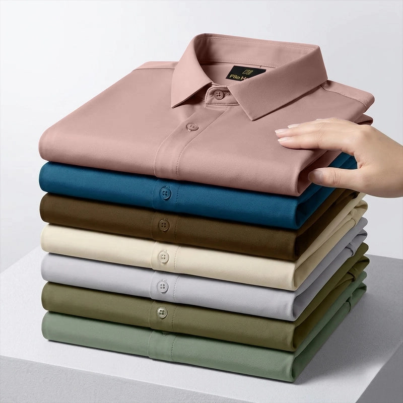 Japanese Lycra anti-wrinkle shirt | Party wear | Peach