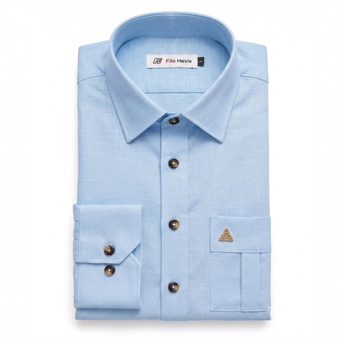 Men's Hunter shirt | Multi Pockets | Linen Texture | Sky