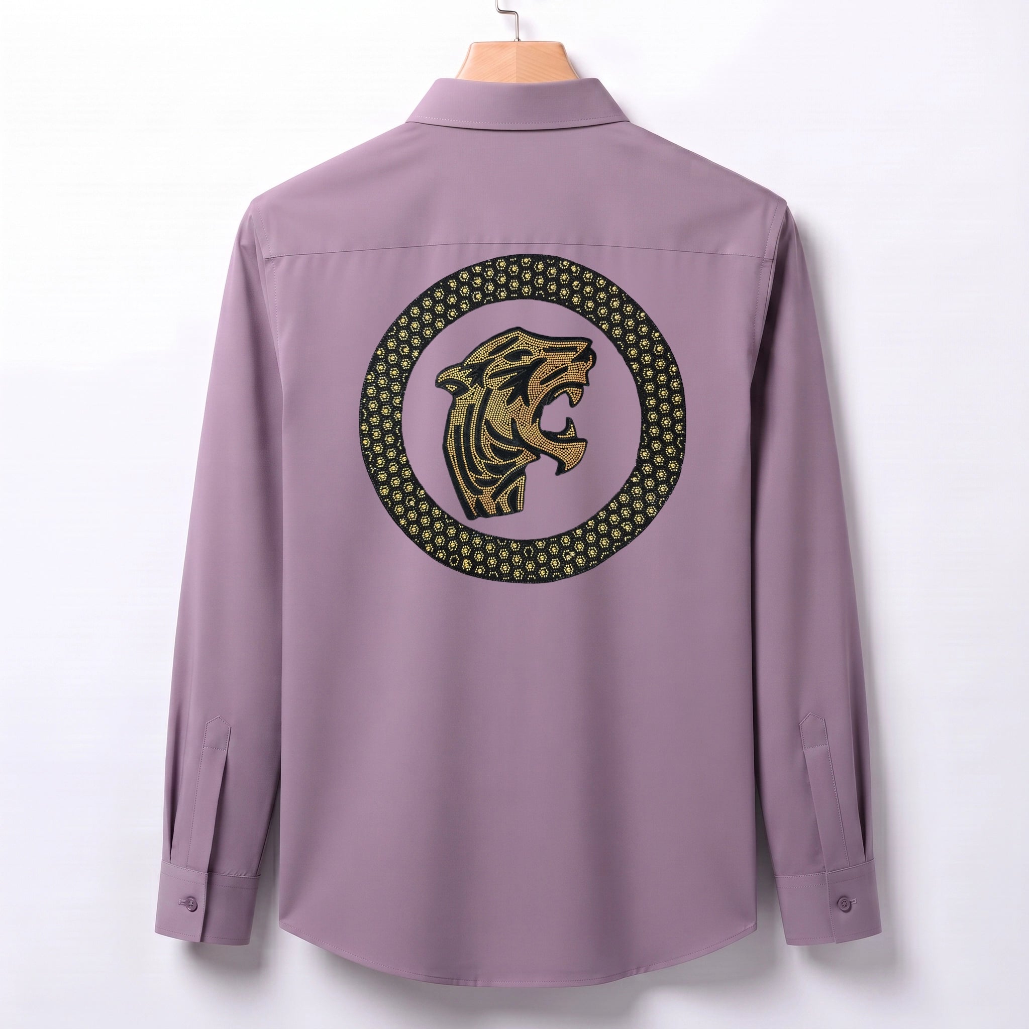 Front & Back Tiger Embroidery Party Shirts | Club Wear | Onion