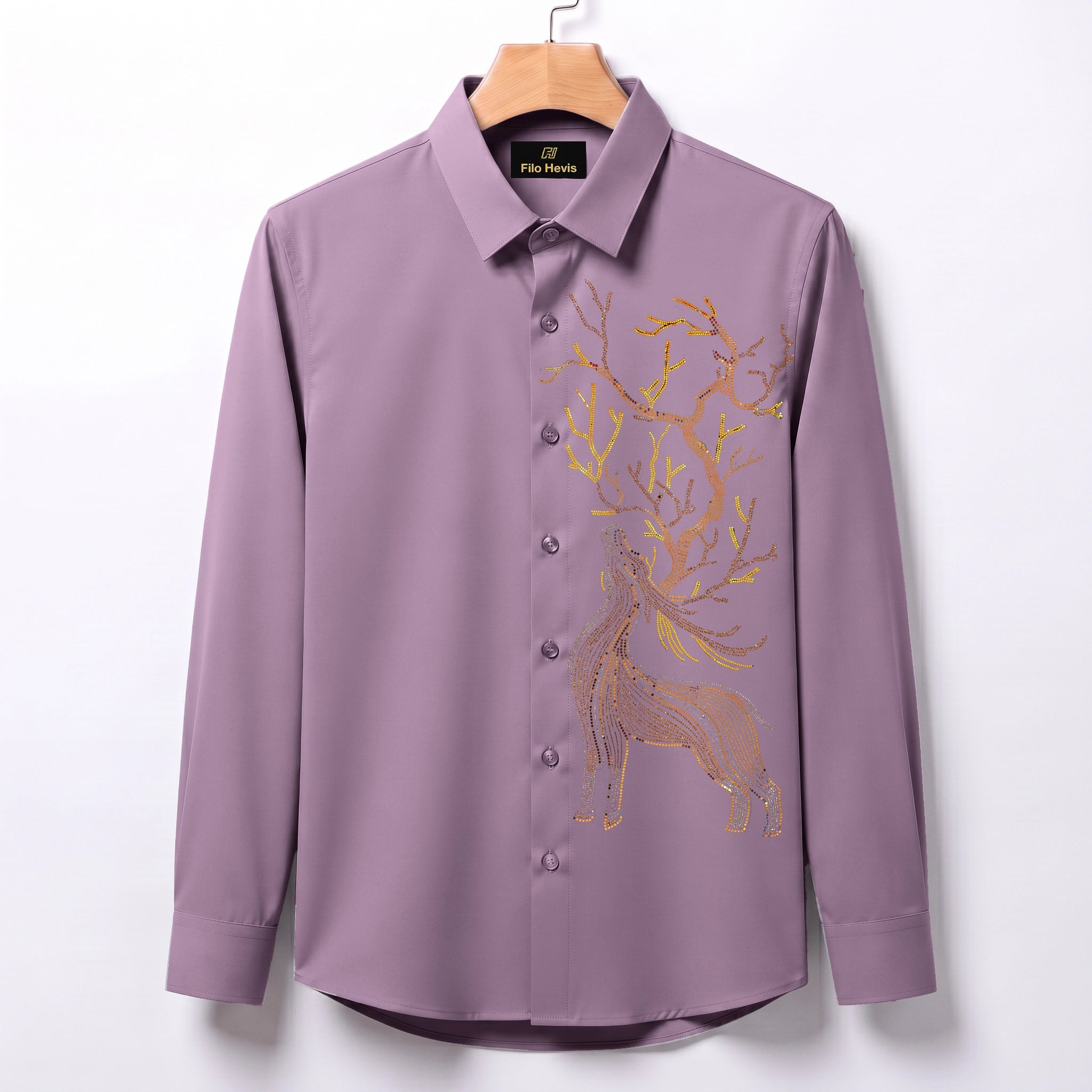 Swamp Deer Embroidery Party Shirts | Club Wear | Onion