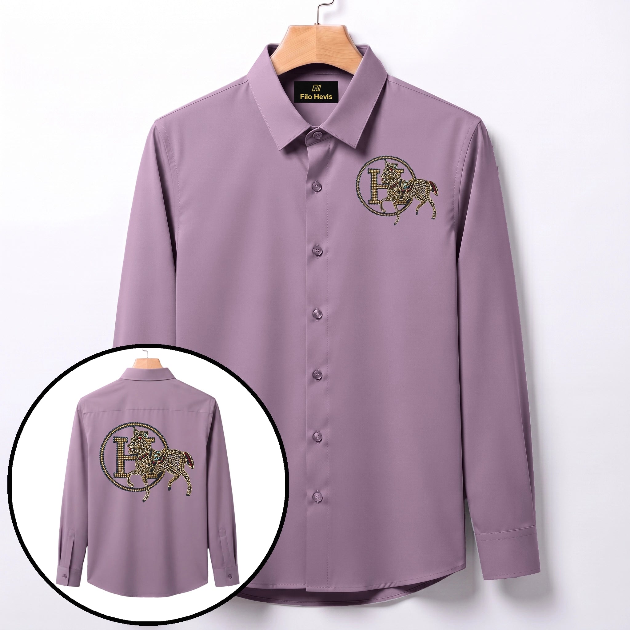 Front & Back Horse Embroidery Party Shirts | Club Wear | Onion