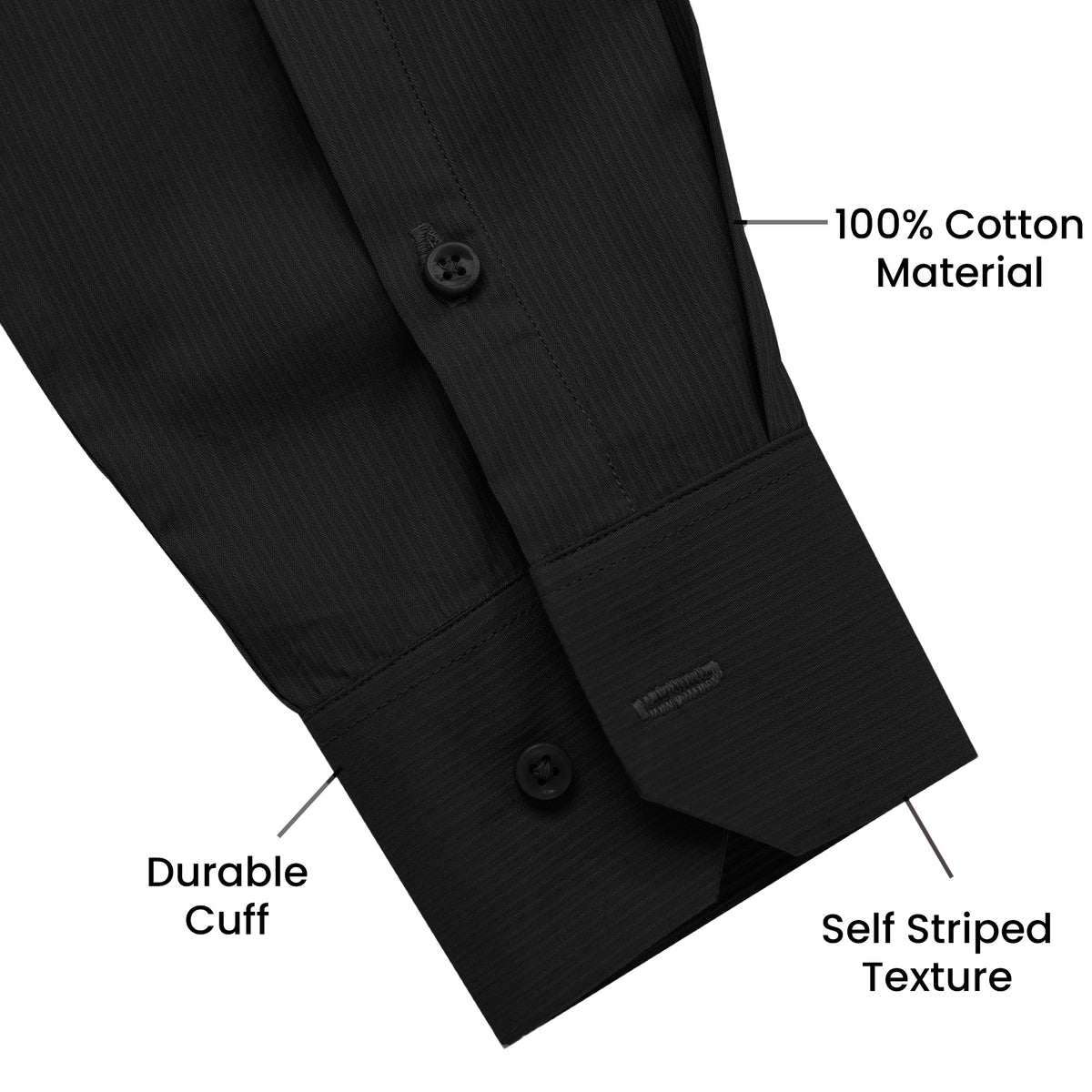 Premium Self Textured Formal Shirt for Men | Black