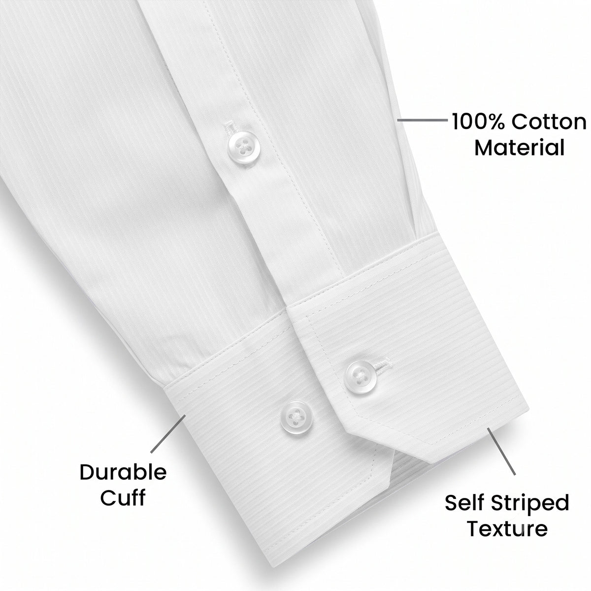 Premium Self Textured Formal Shirt for Men | White