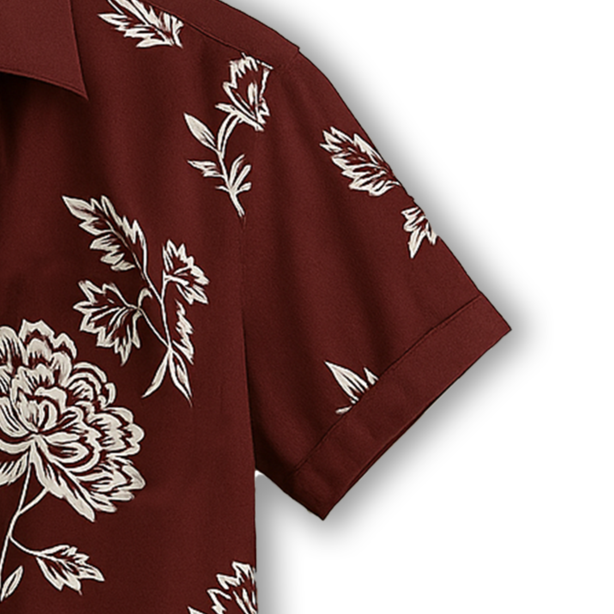 Maroon Half Casual Printed Cotton Shirt Regular Fit For Men