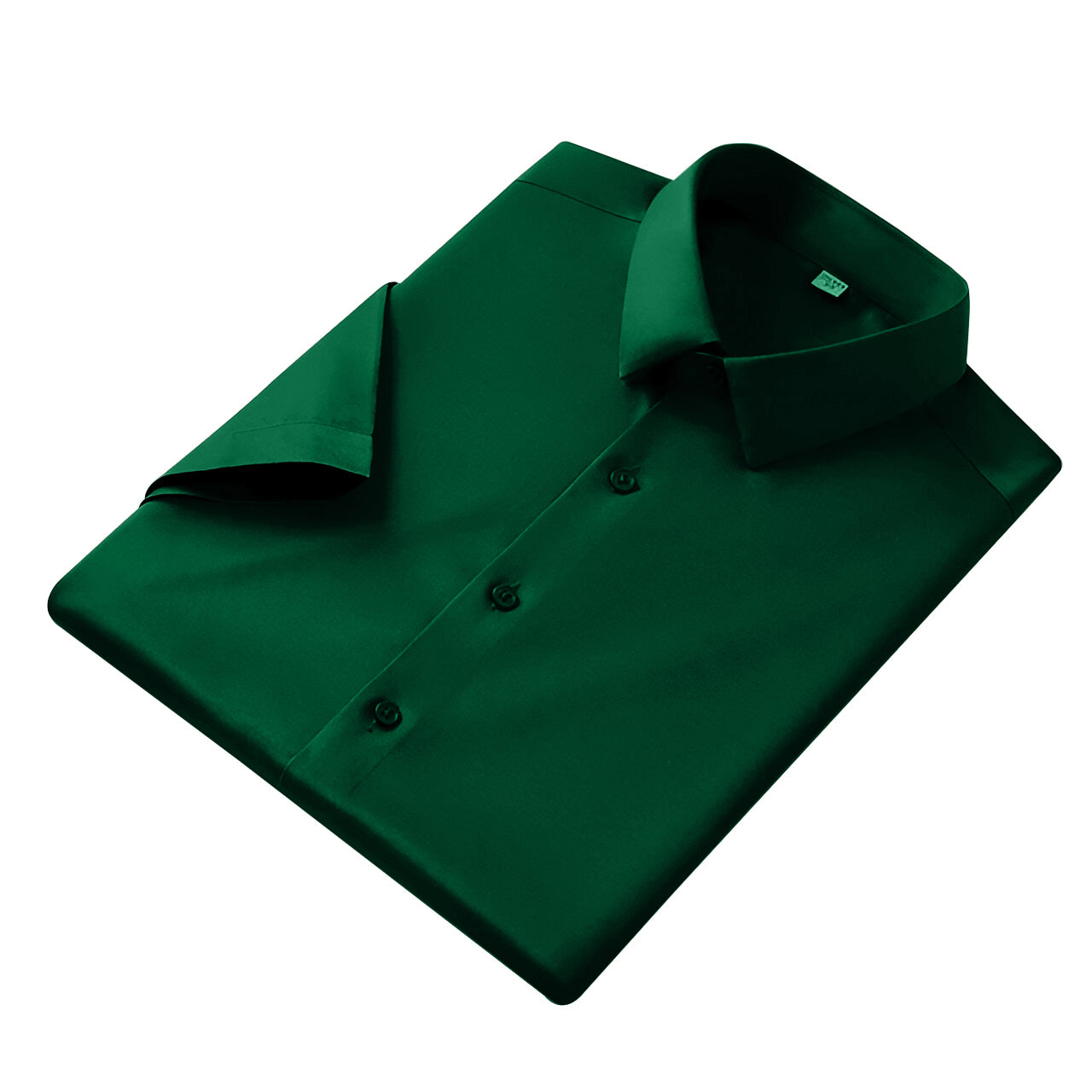 Men’s Satin Half Sleeve Formal Shirt – Premium Soft & Shiny Finish-Bottle Green