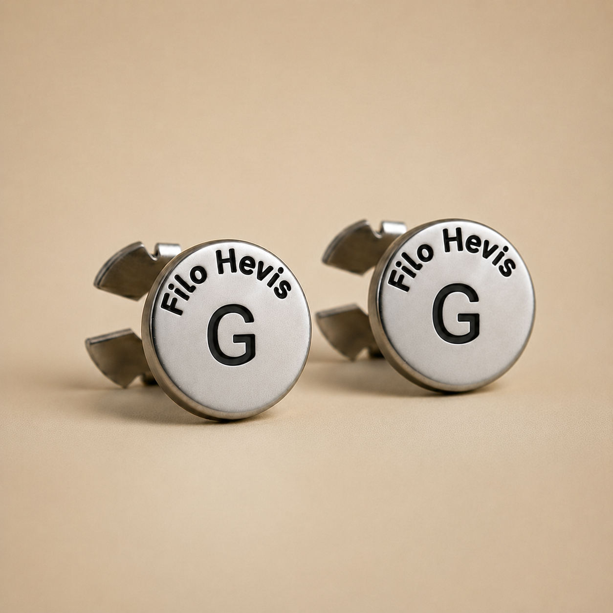 Filohevis Engraved Letter Metal Unisex Cufflinks – G (1 Pair)